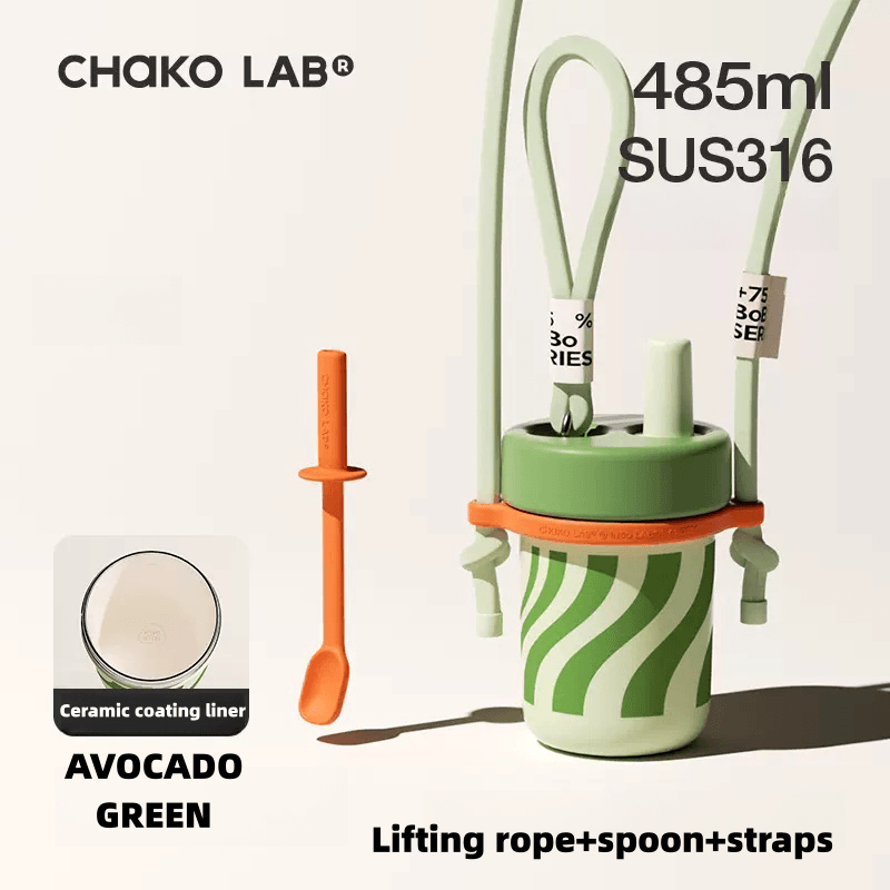 CHAKOLAB Ceramic Insulated BOBO Straw Cup 450ml
