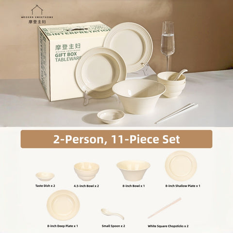 Modern Nordic Brushed Ceramic Dinnerware Set - Microwave & Oven Safe, Elegant Minimalist Tableware Collection