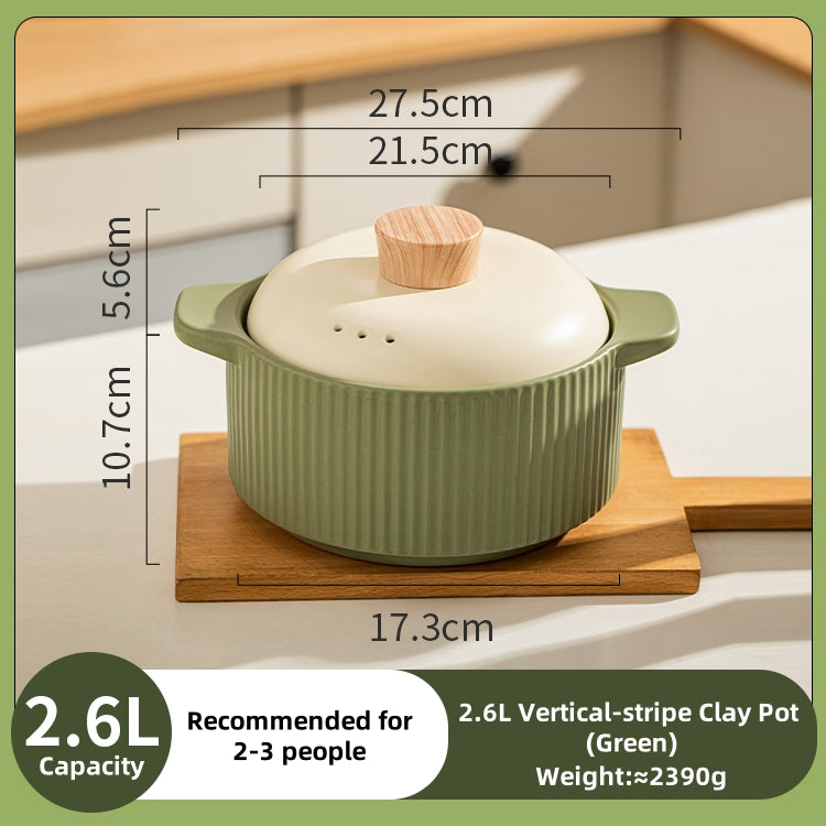 MDZF Sweet Home Softwood Series Casserole – 320°C Heat-Resistant Ceramic Pot with Cork Lid