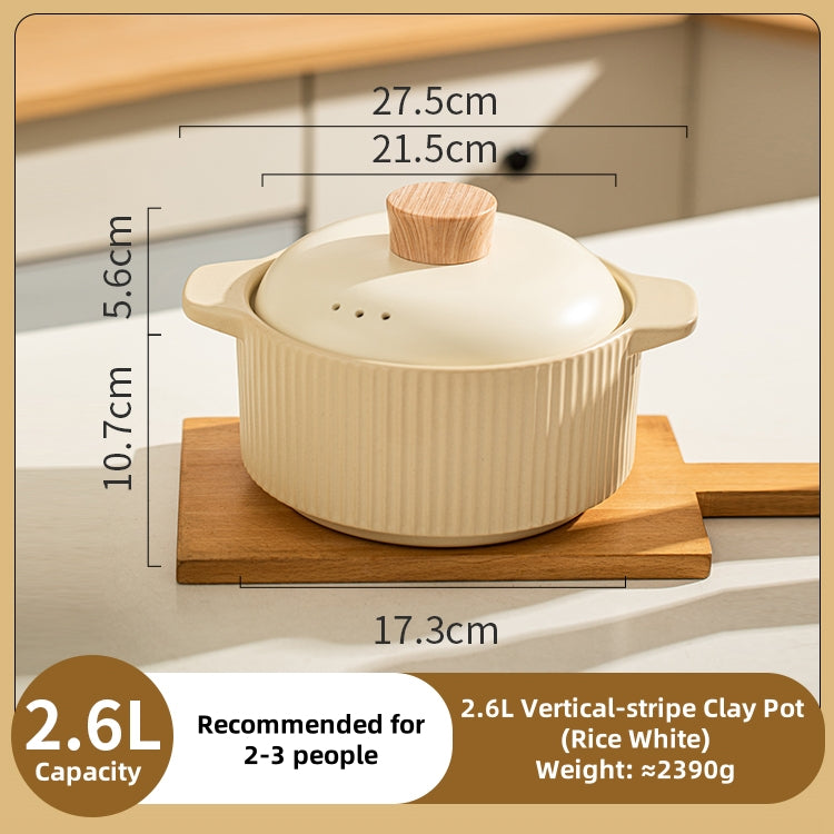 MDZF Sweet Home Softwood Series Casserole – 320°C Heat-Resistant Ceramic Pot with Cork Lid