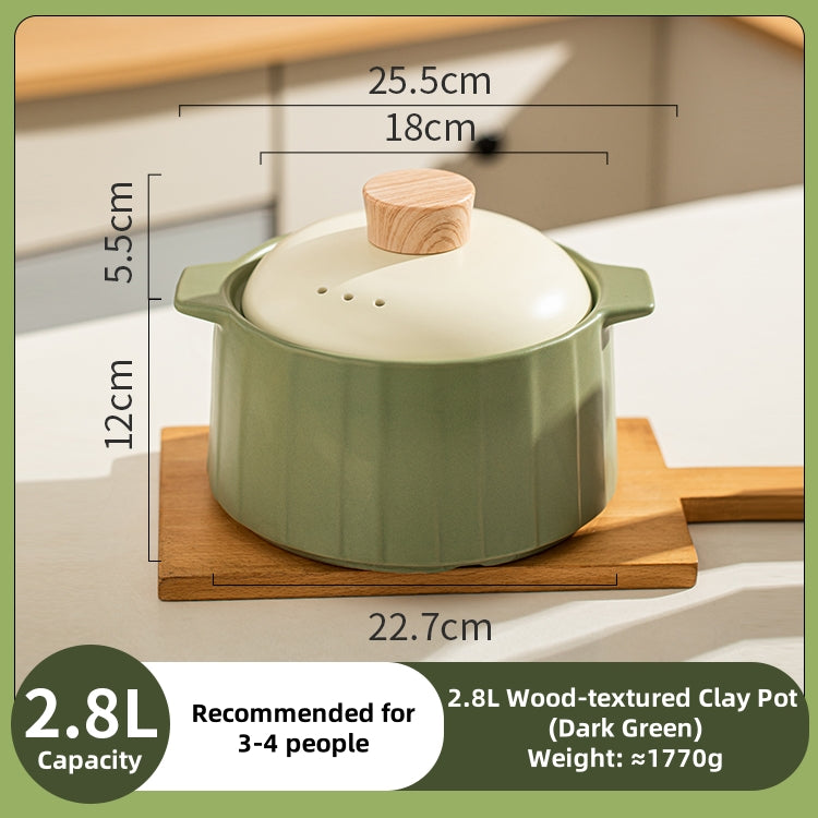 MDZF Sweet Home Softwood Series Casserole – 320°C Heat-Resistant Ceramic Pot with Cork Lid