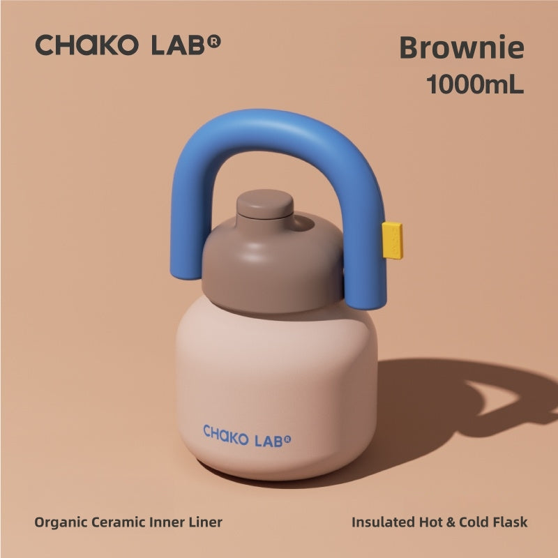 Chako Lab LinLin Kettle - 1000ml Colorful Stainless Steel Insulated Bottle | Dual Drink Mode | Portable & Fashionable Design
