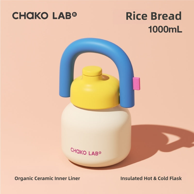 Chako Lab LinLin Kettle - 1000ml Colorful Stainless Steel Insulated Bottle | Dual Drink Mode | Portable & Fashionable Design
