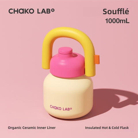 Chako Lab LinLin Kettle - 1000ml Colorful Stainless Steel Insulated Bottle | Dual Drink Mode | Portable & Fashionable Design