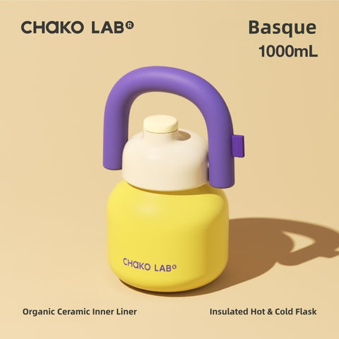 Chako Lab LinLin Kettle - 1000ml Colorful Stainless Steel Insulated Bottle | Dual Drink Mode | Portable & Fashionable Design