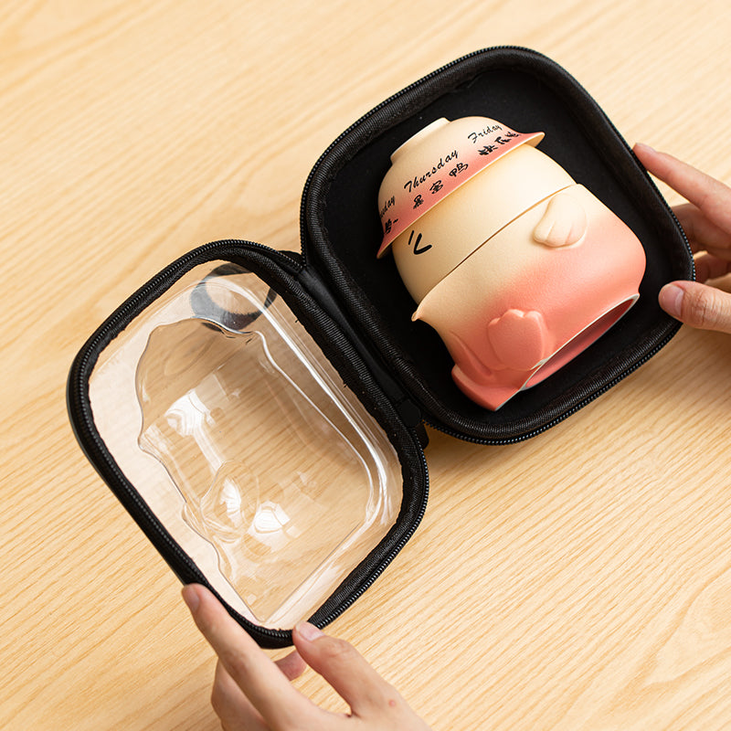 Lead-free ceramic tea set made from raw kaolin, high-temperature fired for durability