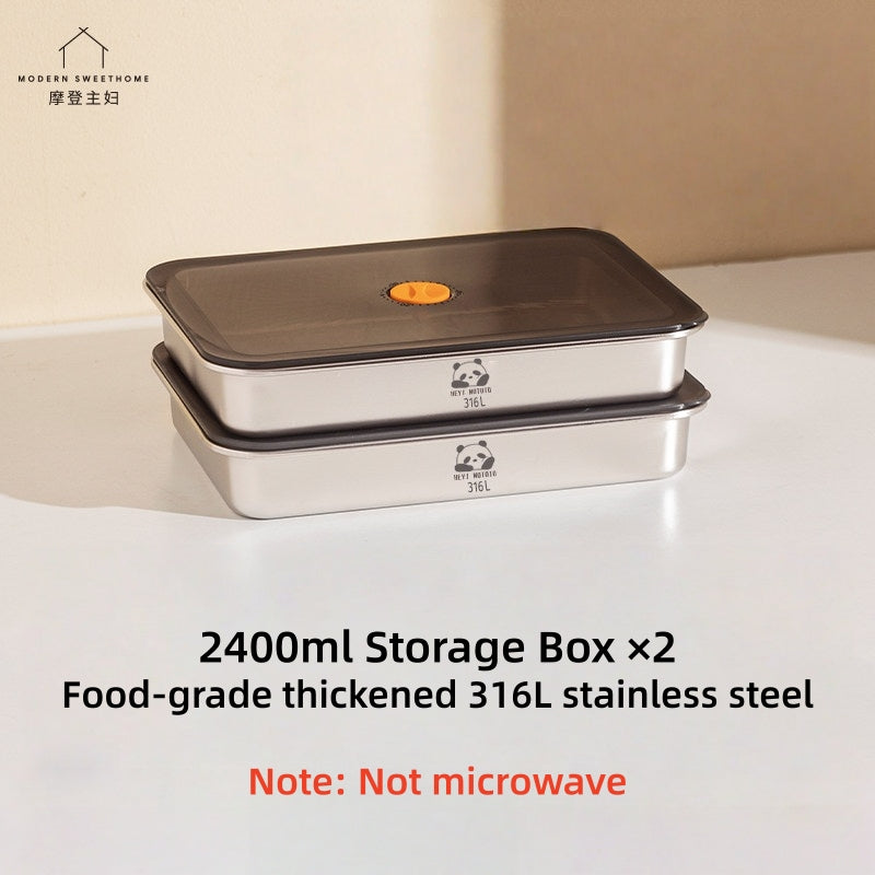 MDZF 316L Stainless Steel Dumpling Storage Container – 2400ml Large Capacity Freezer-Safe Food Storage Box with Airtight Lid, Stackable, BPA-Free, Dishwasher & Oven Safe