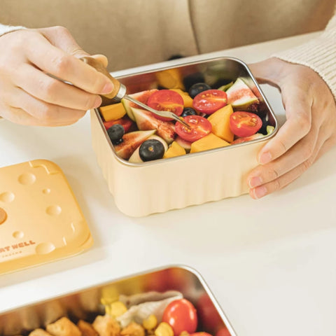 Microwave Safe Stainless Steel Lunch Box with Sauce Dipper
