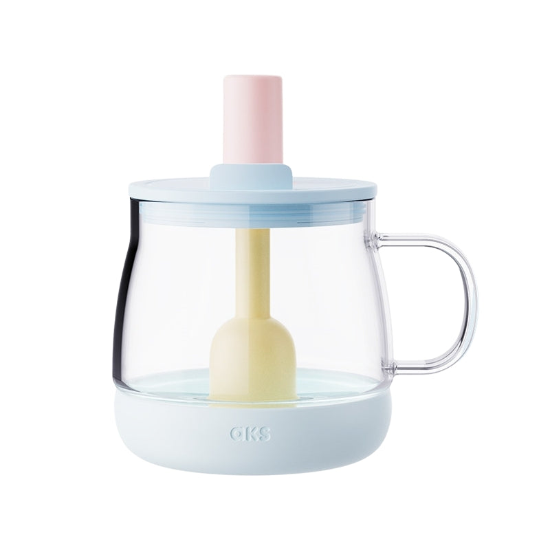 AKS Yunduodun 640ml Large Glass Tumbler: 6-in-1 Hydration Station with Tea Filter & Phone Stand