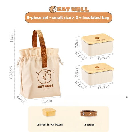 Microwave Safe Stainless Steel Lunch Box with Sauce Dipper - Double Layer Design (600ml/1200ml) | Leakproof | Dishwasher Safe | by EATWELL SHUEHO
