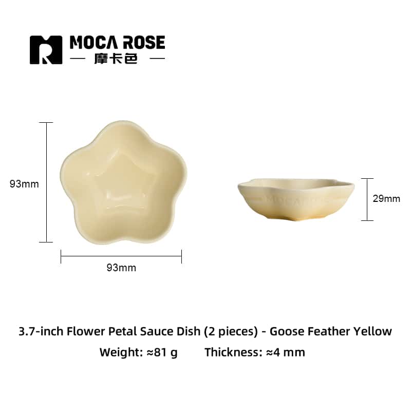 Mocarose Stoneware Petal Dipping Dishes - Oven-Safe Stackable Sauce Bowls