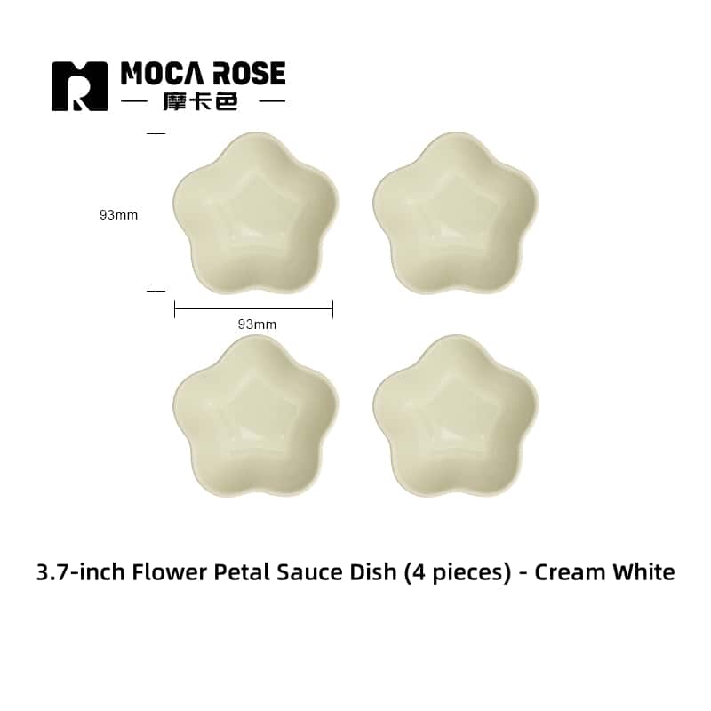 Mocarose Stoneware Petal Dipping Dishes - Oven-Safe Stackable Sauce Bowls