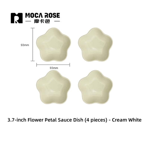 Mocarose Stoneware Petal Dipping Dishes - Oven-Safe Stackable Sauce Bowls