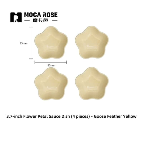 Mocarose Stoneware Petal Dipping Dishes - Oven-Safe Stackable Sauce Bowls