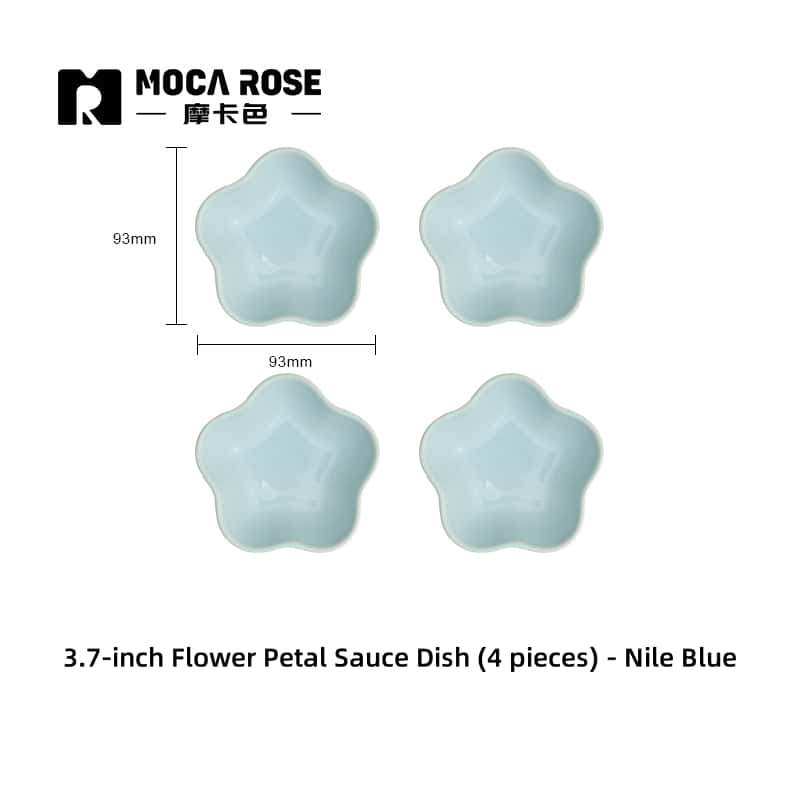 Mocarose Stoneware Petal Dipping Dishes - Oven-Safe Stackable Sauce Bowls