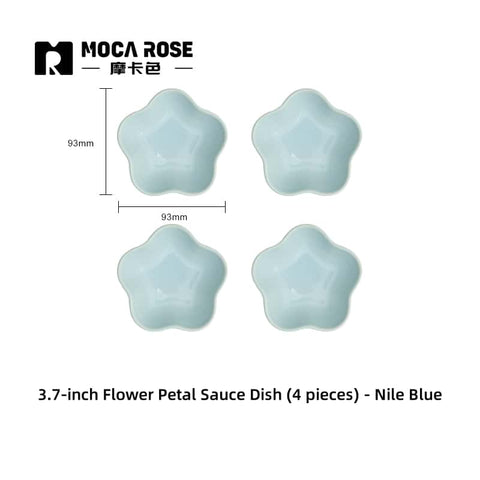 Mocarose Stoneware Petal Dipping Dishes - Oven-Safe Stackable Sauce Bowls
