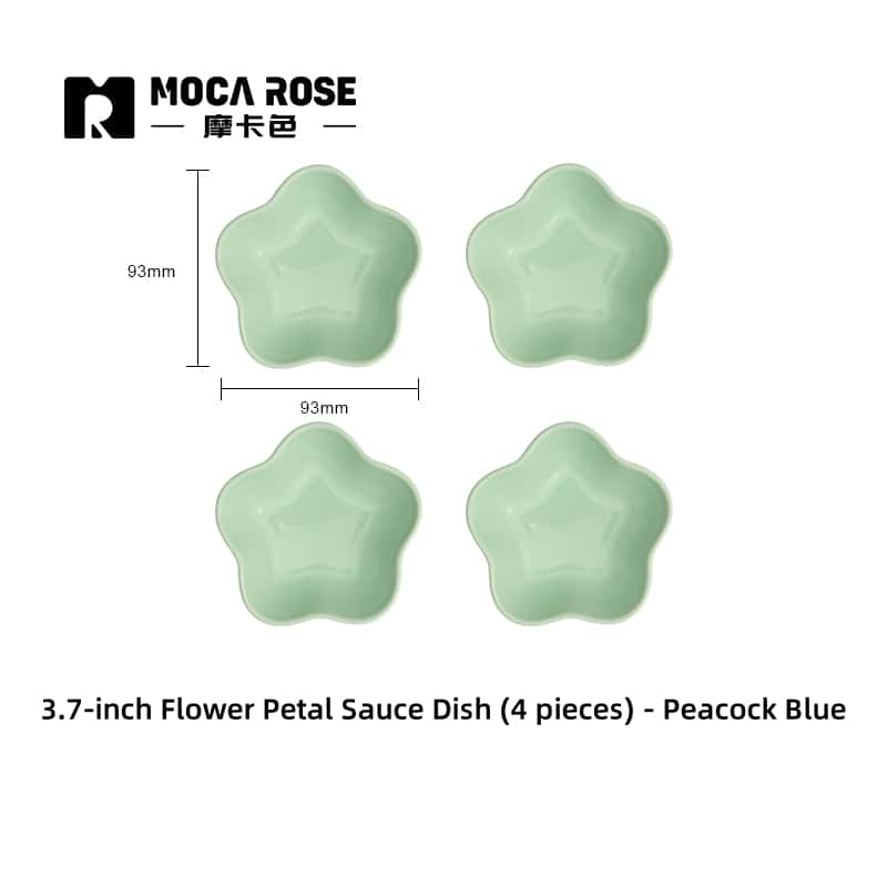 Mocarose Stoneware Petal Dipping Dishes - Oven-Safe Stackable Sauce Bowls