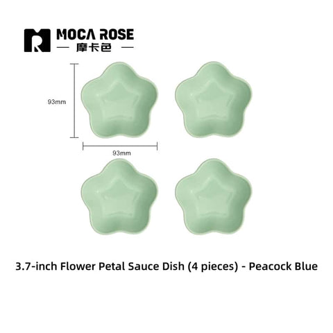 Mocarose Stoneware Petal Dipping Dishes - Oven-Safe Stackable Sauce Bowls