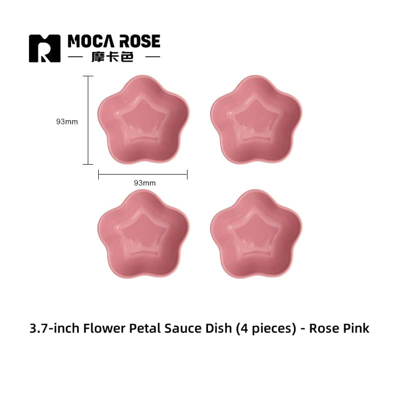 Mocarose Stoneware Petal Dipping Dishes - Oven-Safe Stackable Sauce Bowls