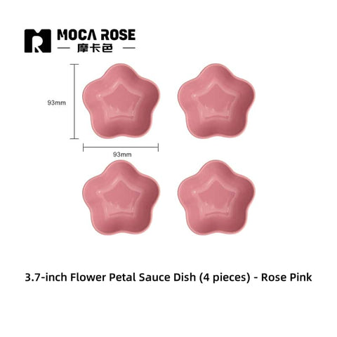 Mocarose Stoneware Petal Dipping Dishes - Oven-Safe Stackable Sauce Bowls