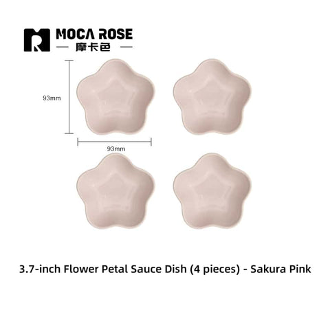 Mocarose Stoneware Petal Dipping Dishes - Oven-Safe Stackable Sauce Bowls