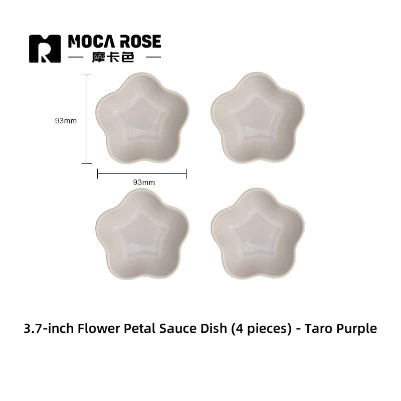 Mocarose Stoneware Petal Dipping Dishes - Oven-Safe Stackable Sauce Bowls
