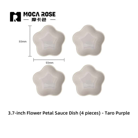 Mocarose Stoneware Petal Dipping Dishes - Oven-Safe Stackable Sauce Bowls