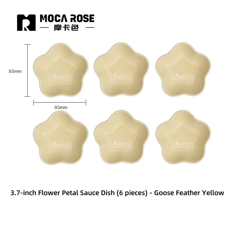 Mocarose Stoneware Petal Dipping Dishes - Oven-Safe Stackable Sauce Bowls