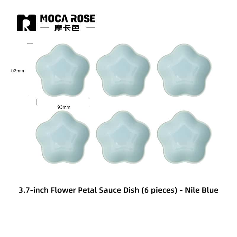 Mocarose Stoneware Petal Dipping Dishes - Oven-Safe Stackable Sauce Bowls