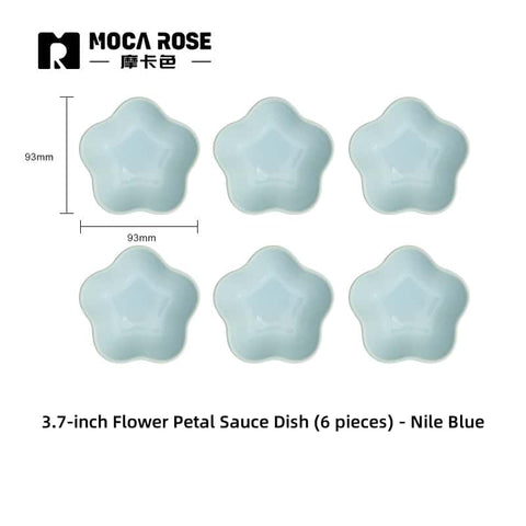 Mocarose Stoneware Petal Dipping Dishes - Oven-Safe Stackable Sauce Bowls