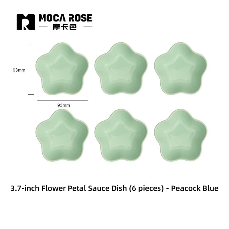 Mocarose Stoneware Petal Dipping Dishes - Oven-Safe Stackable Sauce Bowls