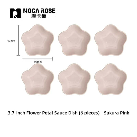 Mocarose Stoneware Petal Dipping Dishes - Oven-Safe Stackable Sauce Bowls