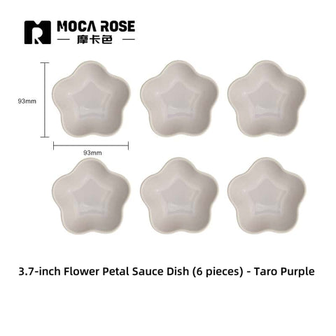 Mocarose Stoneware Petal Dipping Dishes - Oven-Safe Stackable Sauce Bowls