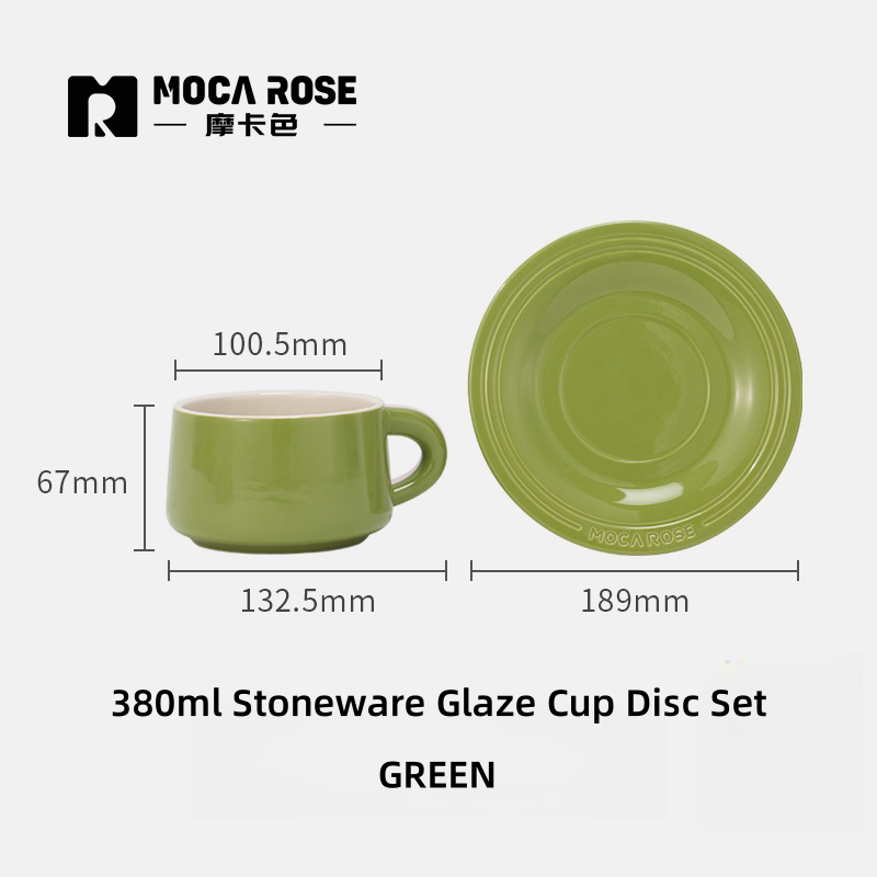 MOCA ROSE Colorful Ceramic Cup & Saucer Set | Durable, Stylish, and Heat-Resistant | Perfect for Tea & Coffee Lovers