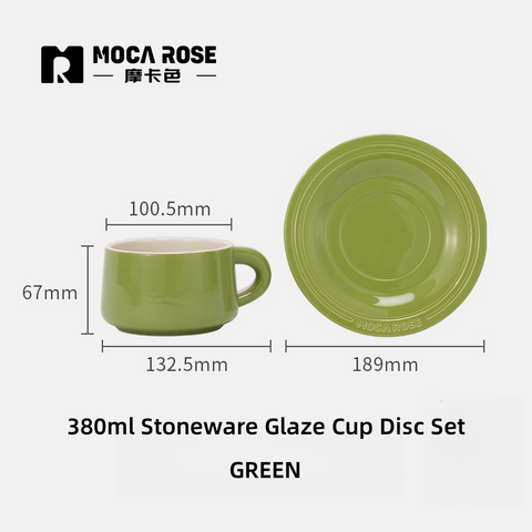 MOCA ROSE Colorful Ceramic Cup & Saucer Set | Durable, Stylish, and Heat-Resistant | Perfect for Tea & Coffee Lovers