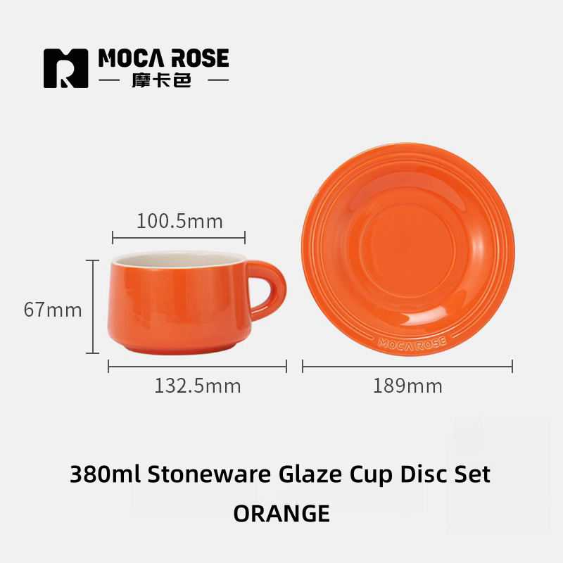 MOCA ROSE Colorful Ceramic Cup & Saucer Set | Durable, Stylish, and Heat-Resistant | Perfect for Tea & Coffee Lovers