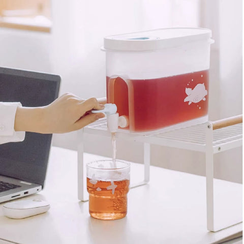 BPA-free water pitcher with removable filter and ergonomic handles
