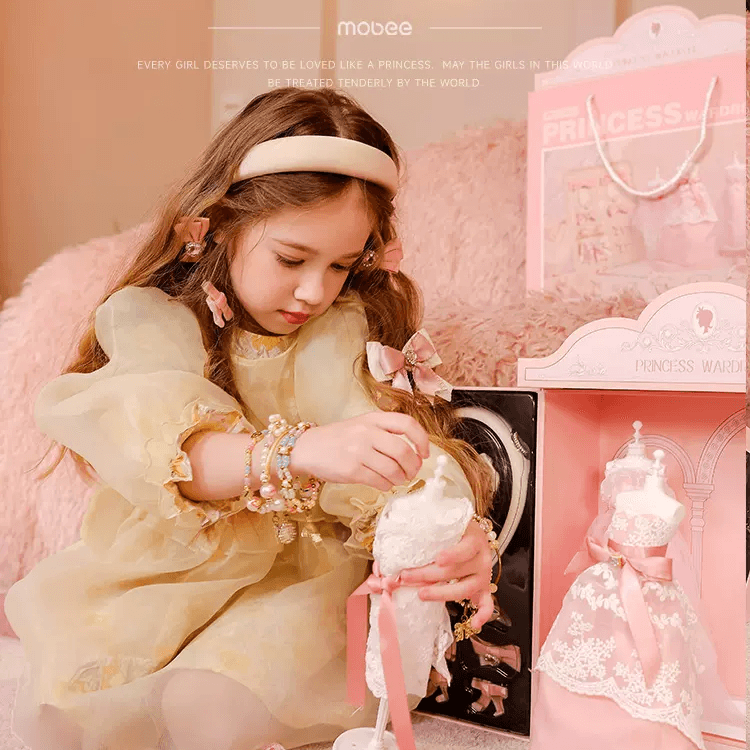 Mobee Princess Wardrobe Girl's Jewelry Gift Box 5-in-1