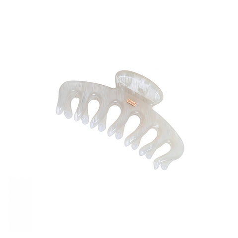 KRRAMEL Acetate Hair Claw Clip for Women – 10.5cm Large Plant-Based Cellulose Acetate Jaw Clip, Strong Hold Non-Slip Hair Accessory for Thick & Curly Hair, Lightweight Luxury French-Style Hair Claw (Lake Blue Marble)