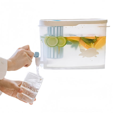 BPA-free water pitcher with removable filter and ergonomic handles