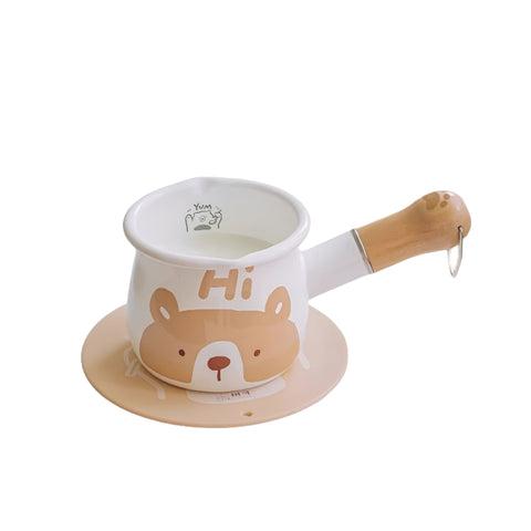 Shueho Bear Enamel Milk Pan