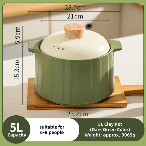 MDZF Sweet Home Softwood Series Casserole – 320°C Heat-Resistant Ceramic Pot with Cork Lid