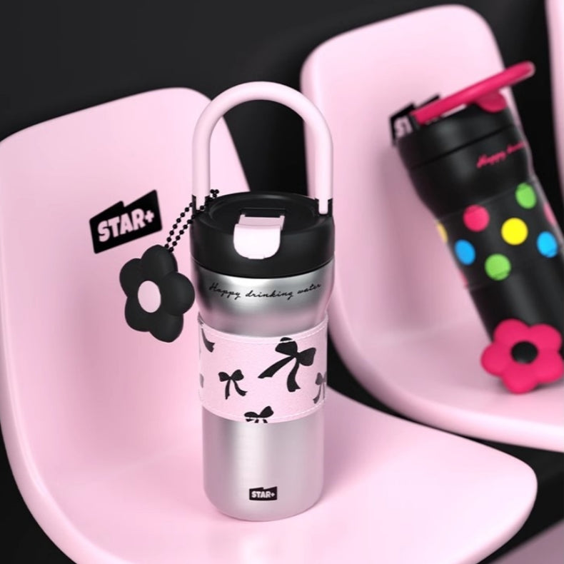 720ML pink bow thermal water bottle