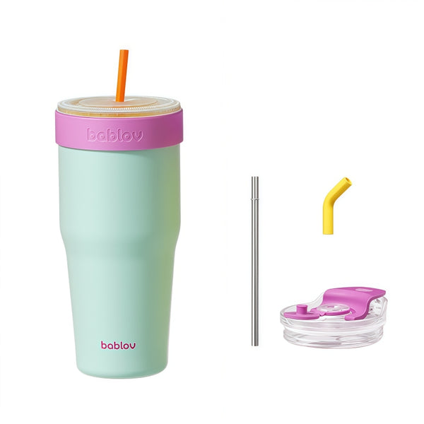 BABLOV 880ml Insulated Tumbler with Straw