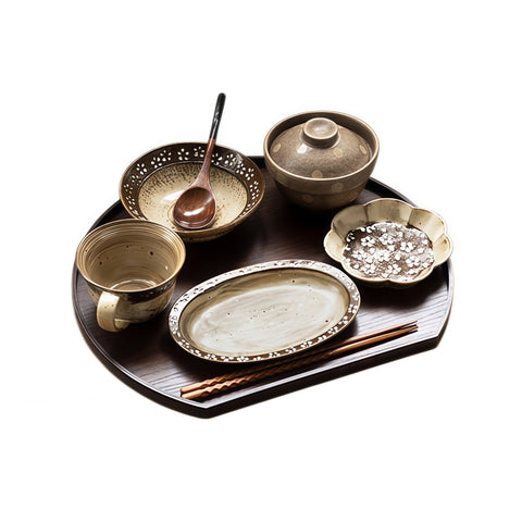 Elevate Solo Dining: Hand-Painted Vintage Ceramic Tableware Set
