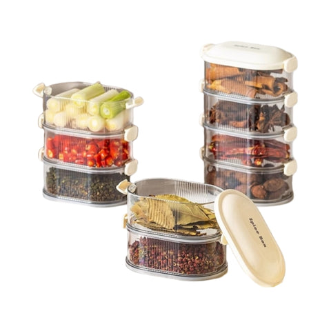 MDZF Multilayer Airtight Spice Container with Stackable Design