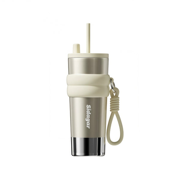 Sidagar 710ml Ceramic-Lined Insulated Tumbler with Straw