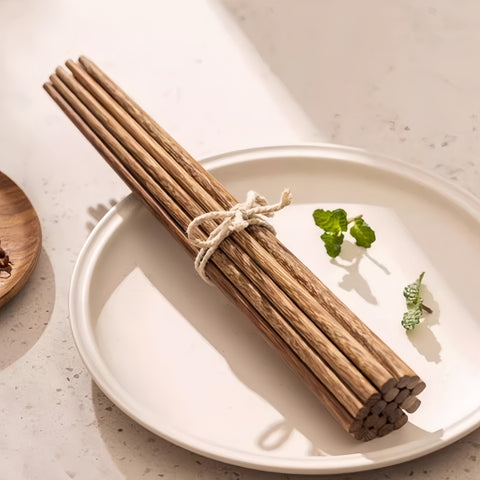 Handcrafted Chicken Wing Wood Chopsticks with Vintage V-Grain Design