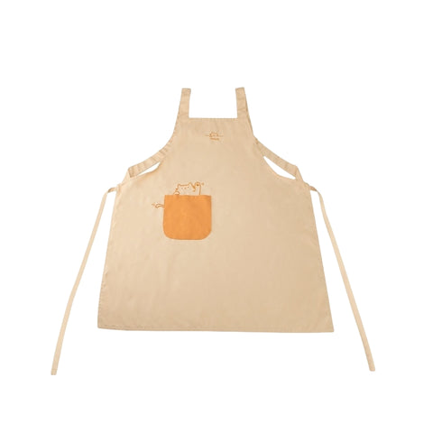Fat Orange Waterproof Kitchen Apron with Adjustable Cat Embroidery
