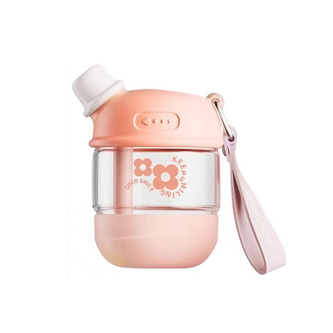 DUDU 450ml Hand-Blown Borosilicate Glass Tumbler with Straw